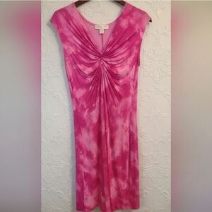 MICHAEL MICHAEL Kors Hot Pink Tie-dyed Sleeveless Dress